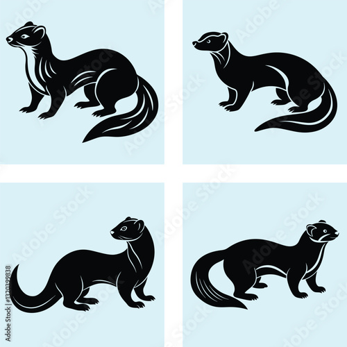 Ferret Silhouette vector illustration
