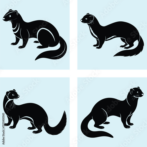 Ferret Silhouette vector illustration