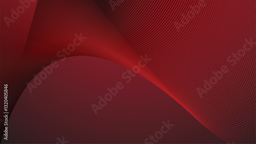 Red gradient with curve line abstract background for backdrop