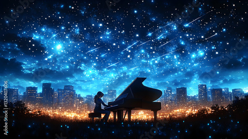 Nightly Piano Performance Under Stars