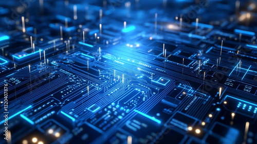 High-Tech Circuit Board Background for Digital Tech Presentations