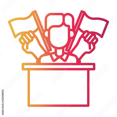 democracy Line Gradient Icon