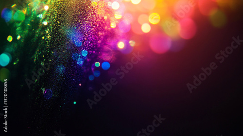 Rainbow Refraction Light Lens Effect on Black Background