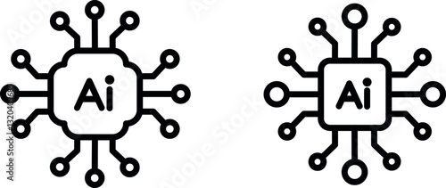 "AI Chip Icon Representing Advanced Computing, Artificial Intelligence, and Smart Technology"
