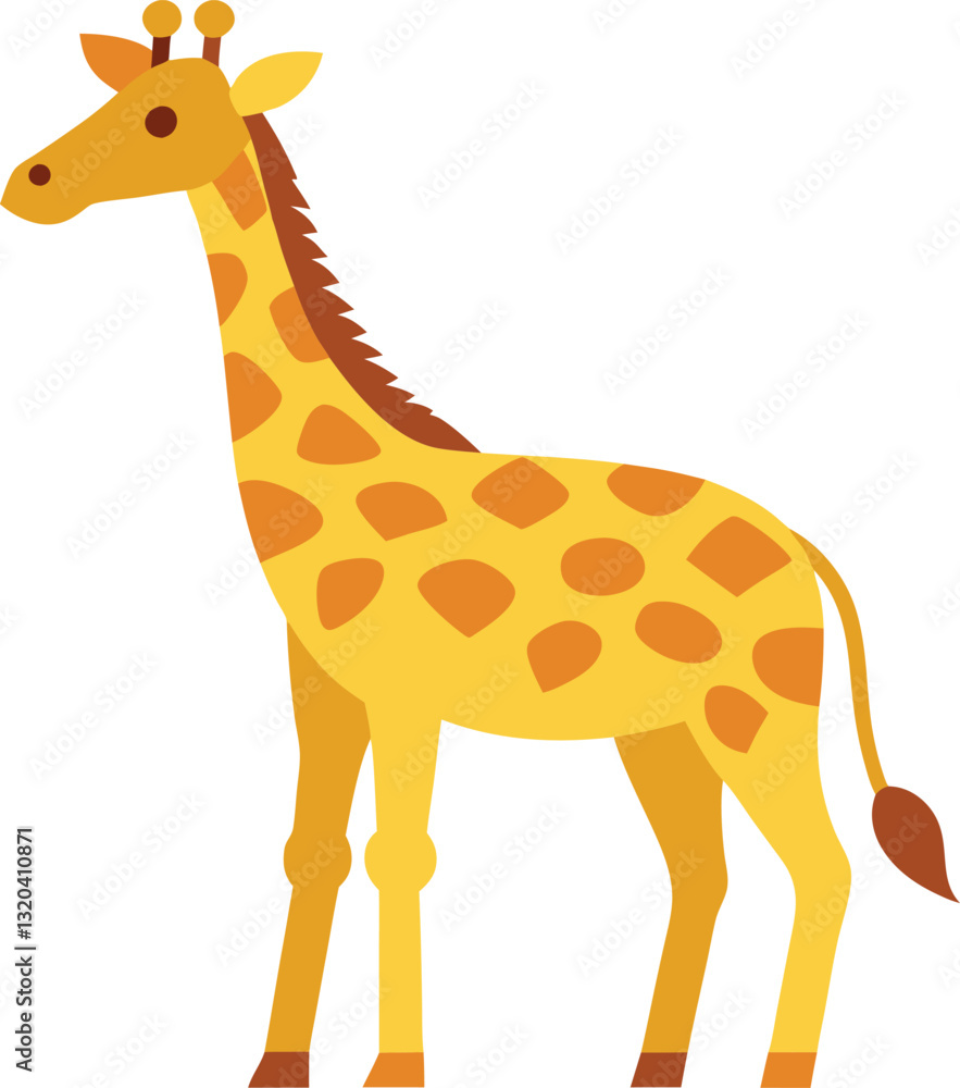 Giraffe Vector Illustration with Yellow and Brown Spots, A bright and colorful vector illustration of a giraffe with yellow and brown spots, perfect for playful and fun designs.
Giraffe Vector Illustration with Yellow and Brown Spots, A bright and colorful vector illustration of a giraffe with yellow and brown spots, perfect for playful and fun designs.