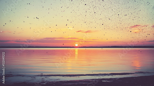 Pastel Sunset Watercolor Background