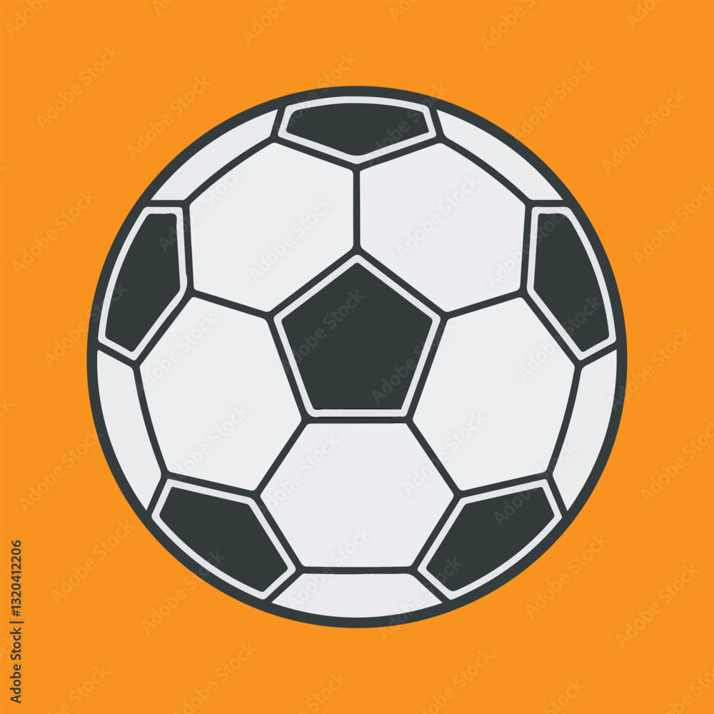 Fototapeta premium Soccer Ball Outline Vector Illustration,Hand Drawn Soccer Ball Icon,Football Ball Line Art Design