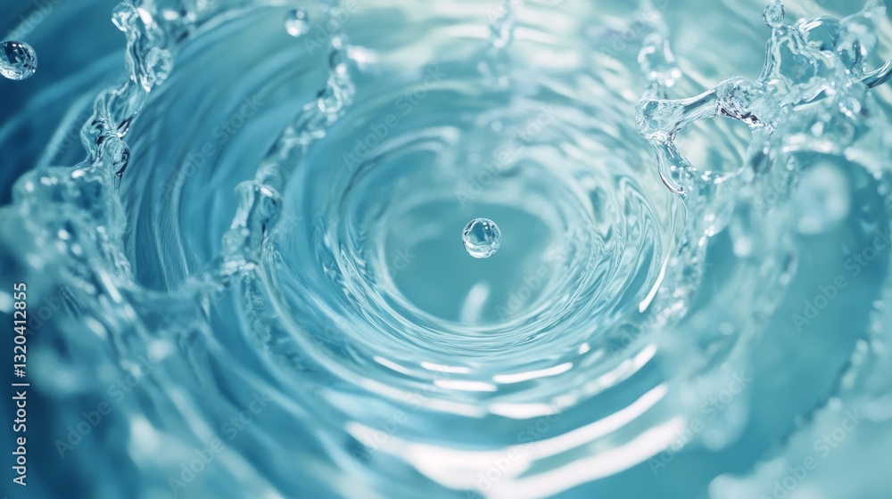 Graceful water spiral with floating spherical drops, fluid motion trails, pure aqua blue swirls, pristine liquid formations, dynamic splash patterns, transparent water sheets, clean crisp movement Graceful water spiral with floating spherical drops, fluid motion trails, pure aqua blue swirls, pristine liquid formations, dynamic splash patterns, transparent water sheets, clean crisp movement