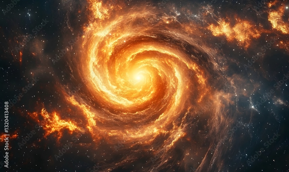 Fototapeta premium a swirling galaxy of fire and celestial wonder.