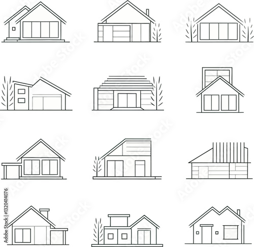 Village House Silhouette Vector Art ...