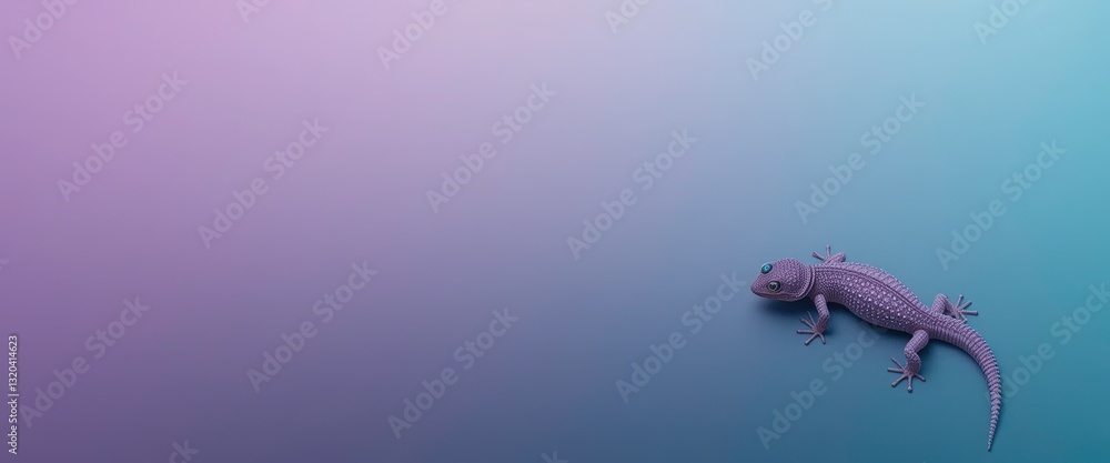 Obraz premium Pastel Gecko on Gradient Background - Minimalism