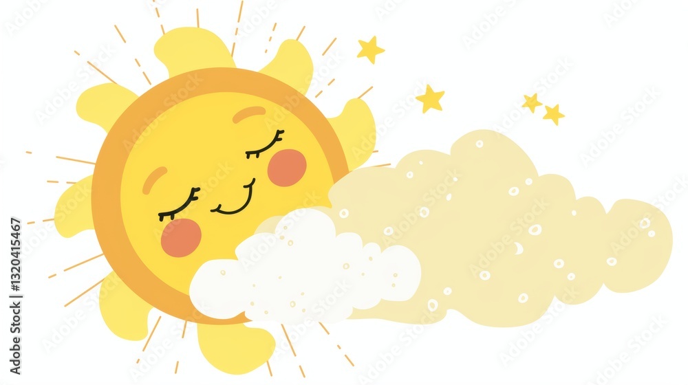 Adorable Smiling Sun Sticker Design Element: Guaranteed to Delight