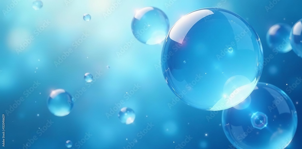 Subtle texture of ethereal blue bubbles with light reflections, texture, shiny Subtle texture of ethereal blue bubbles with light reflections, texture, shiny