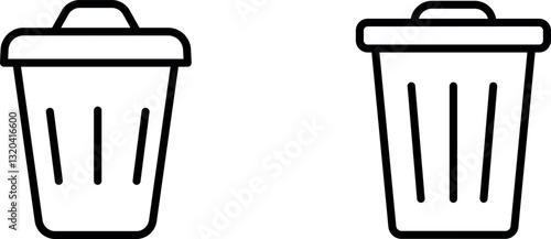 "Trash Bin Icon Representing Waste Management, Cleanup, and Recycling"