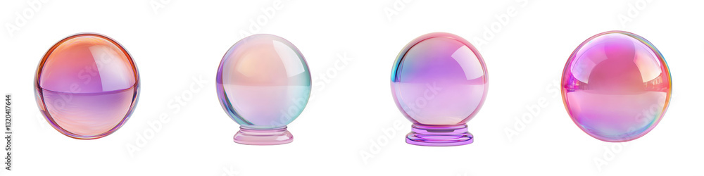 Mesmerizing iridescent glass spheres or globes floating against a vibrant pastel gradient backdrop creating a dreamlike and futuristic visual effect This digital render or 3D has a modern minimalist Mesmerizing iridescent glass spheres or globes floating against a vibrant pastel gradient backdrop creating a dreamlike and futuristic visual effect This digital render or 3D has a modern minimalist