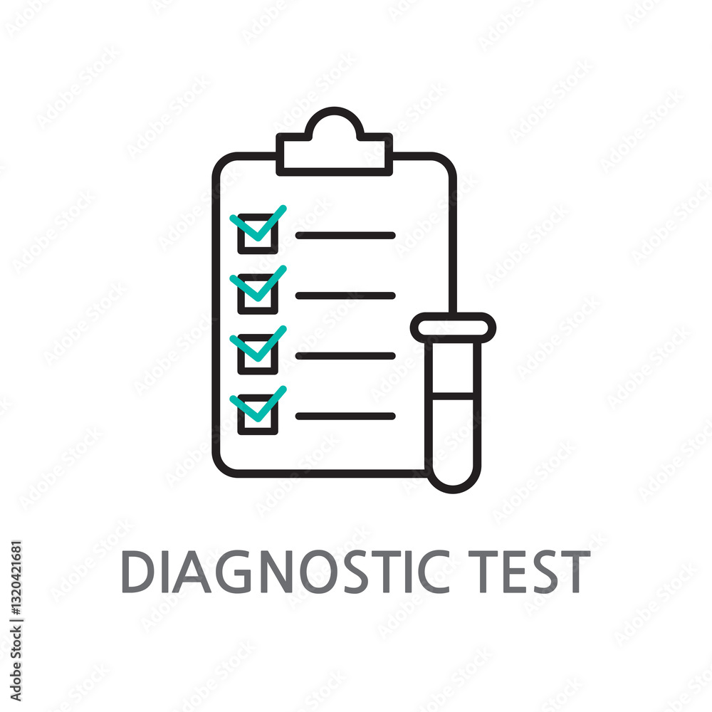 24.DIAGNOSTIC TEST.eps. Diagnostic, diagnostic test icon. Editable check on white background, checklist linear illustration icon. EPS, PNG, JPG 24.DIAGNOSTIC TEST.eps. Diagnostic, diagnostic test icon. Editable check on white background, checklist linear illustration icon. EPS, PNG, JPG