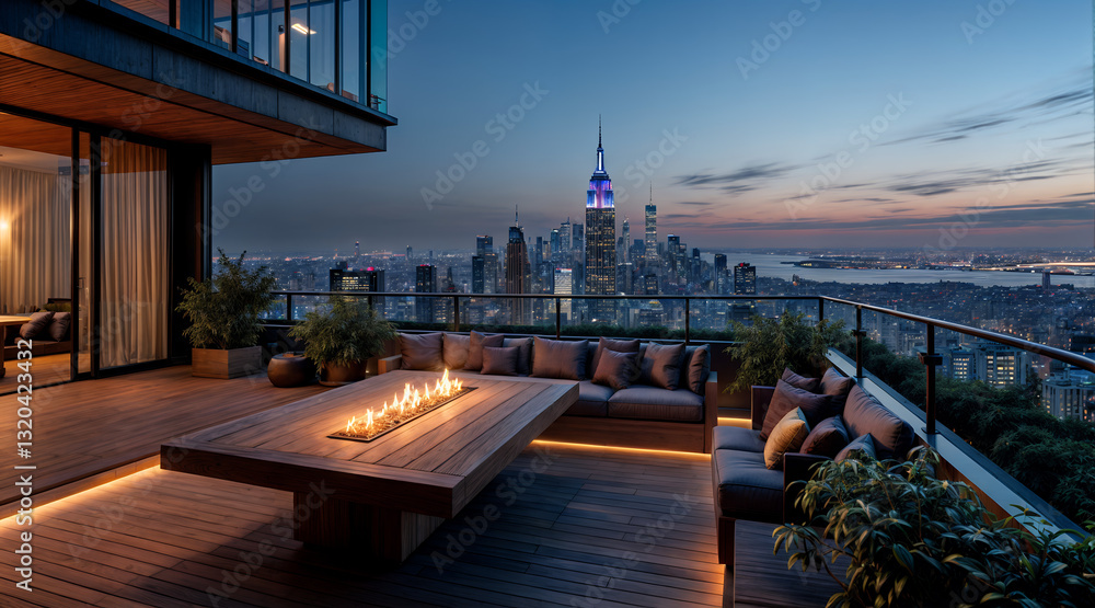 Fototapeta premium modern balcony and city view