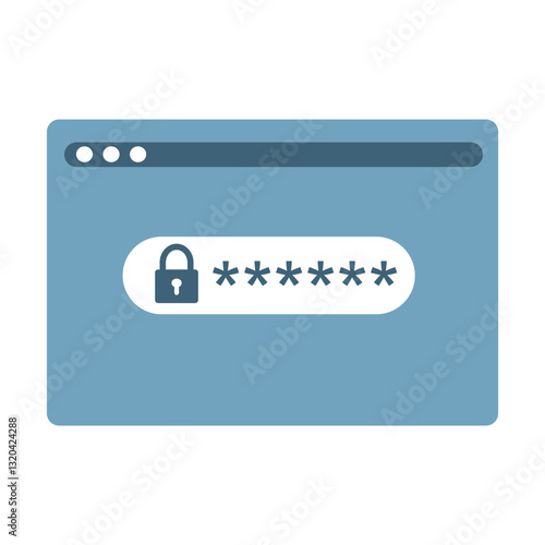 browser with unlocked password notification, concept of login or signin icon