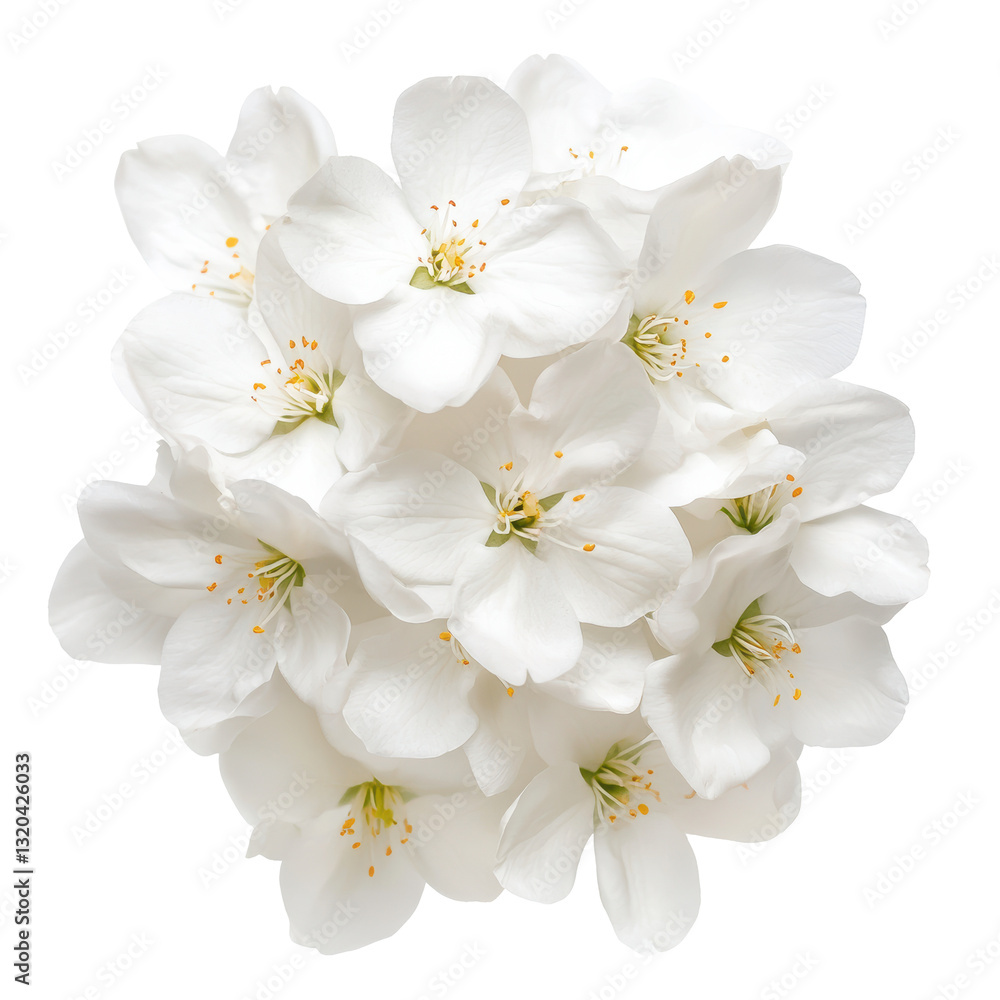 Delicate apple blossom flowers in full bloom with soft white petals and yellow stamens Delicate apple blossom flowers in full bloom with soft white petals and yellow stamens