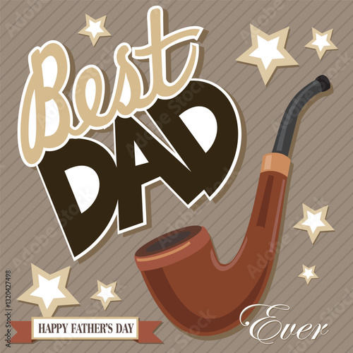 Happy father's day with pipe and stars