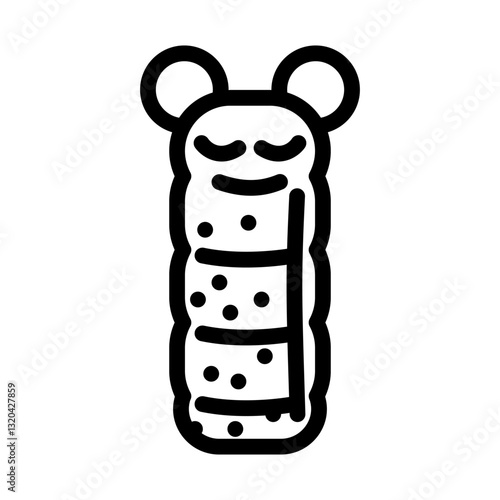 youth sleeping bag line icon vector illustration