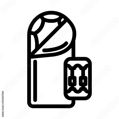 ultralightweight sleeping bag line icon vector illustration
