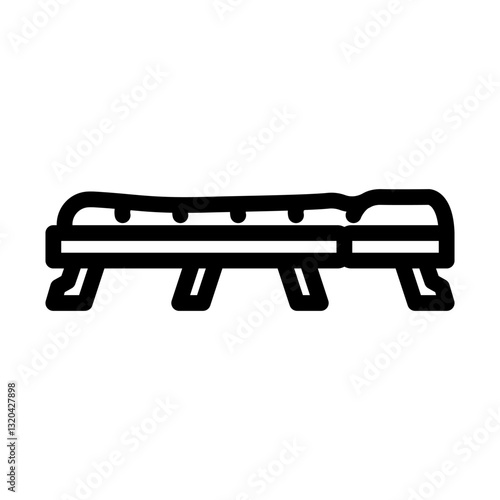 four season sleeping bag line icon vector illustration