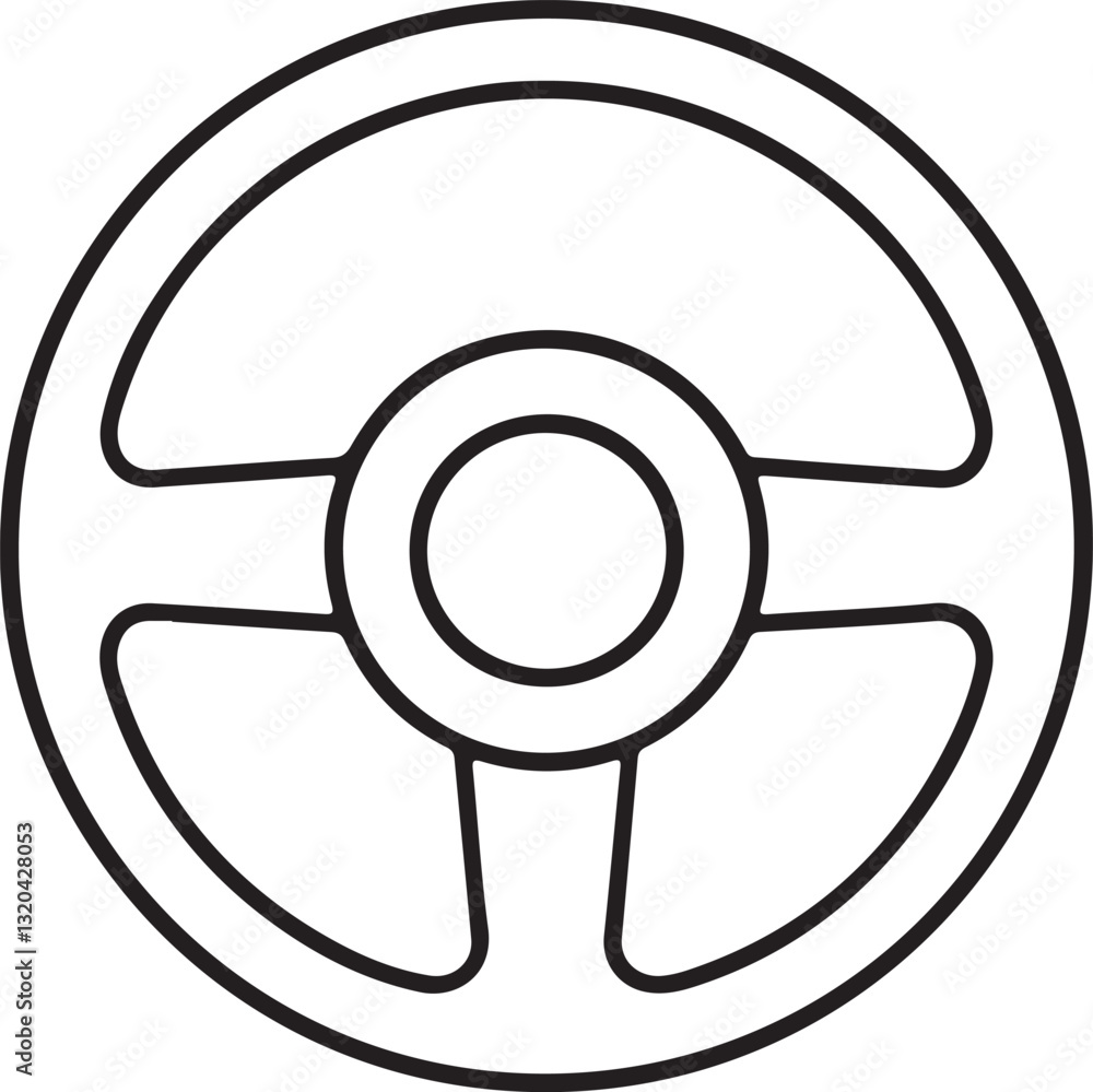 Car Steering Wheel Silhouette Vector Icon Car Steering Wheel Silhouette Vector Icon