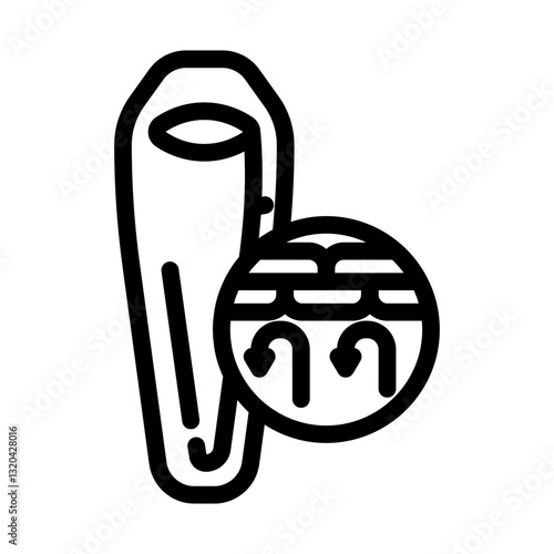 warm seam sleeping bag line icon vector illustration