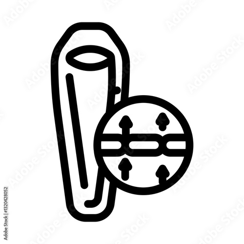 cold seam sleeping bag line icon vector illustration