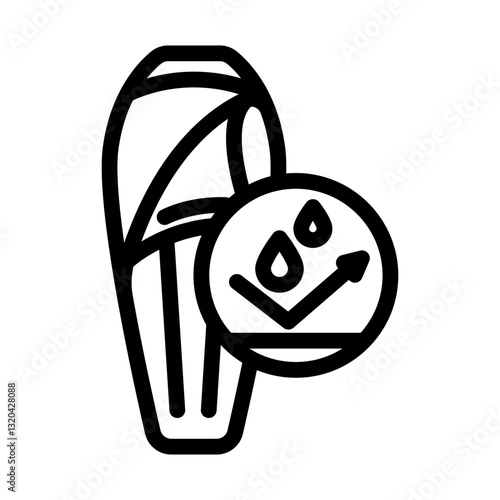 hydrophobic fluff sleeping bag line icon vector illustration