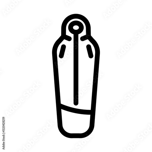 mummy sleeping bag line icon vector illustration