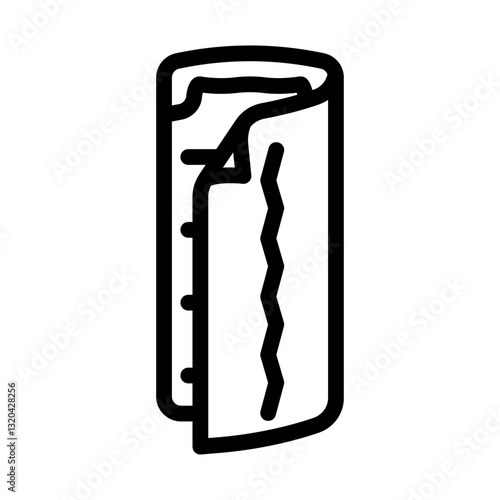 blanket sleeping bag line icon vector illustration