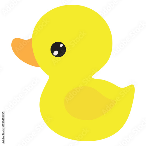 Cute little rubber duckling  vector cartoon illustration