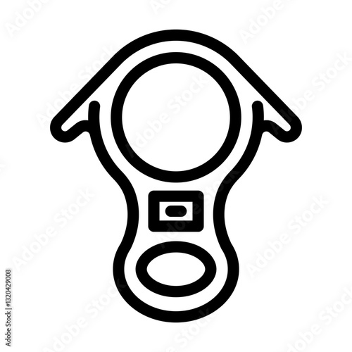 rappel device rock climbing line icon vector illustration