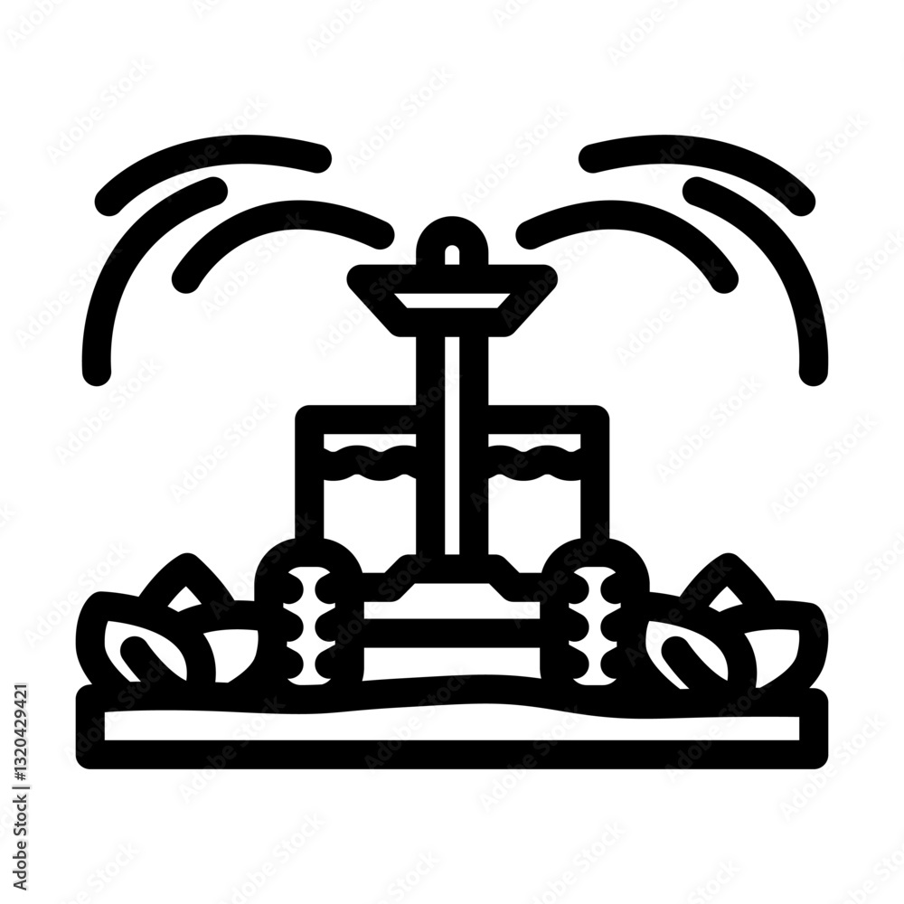 watering robot harvests line icon vector illustration watering robot harvests line icon vector illustration