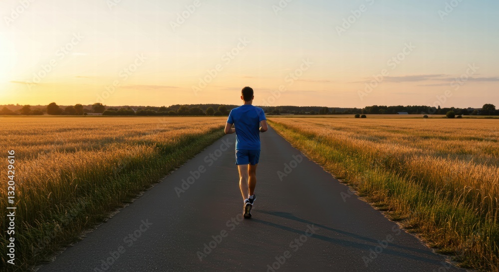 Fototapeta premium A man jogging in the morning