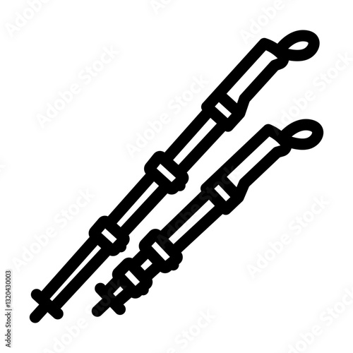 trekking poles ultralight ultralight hiking line icon vector illustration
