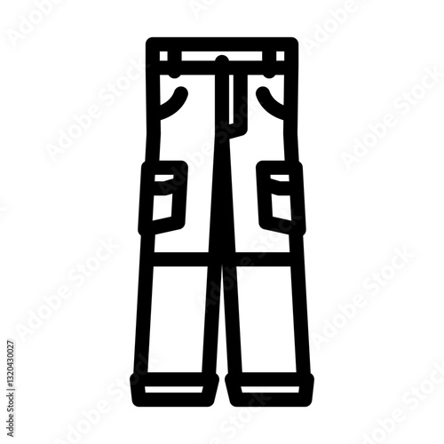 convertible pants ultralight hiking line icon vector illustration