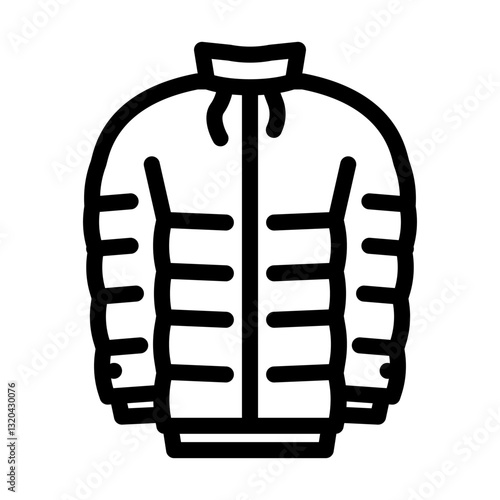 insulated jacket ultralight hiking line icon vector illustration