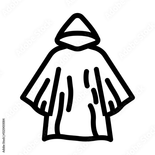 poncho tent ultralight hiking line icon vector illustration