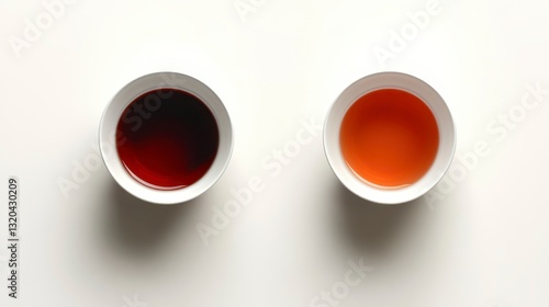 Two Cups of Tea Dark Brown and Light Orange Tea in White Ceramic Cups on White Background Free Download Two Cups of Tea Dark Brown and Light Orange Tea in White Ceramic Cups on White Background - GFXLoad