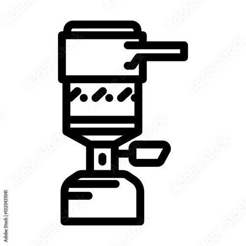 outdoor gas burner stove line icon vector illustration