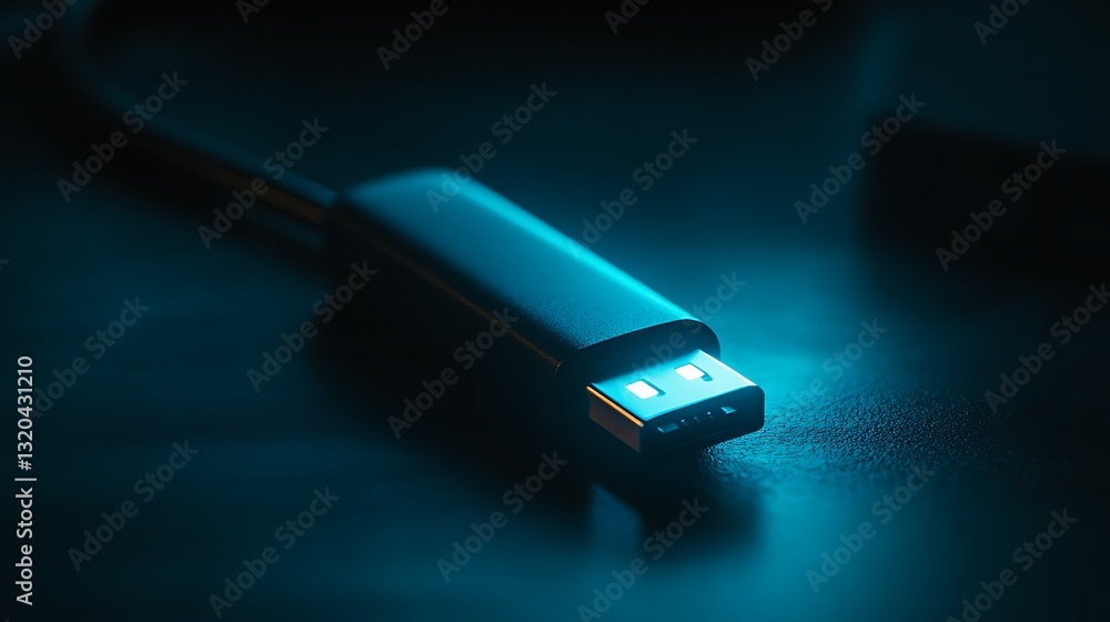 Close Up of Universal Serial Bus Connector Cable on a Table Close Up of Universal Serial Bus Connector Cable on a Table
