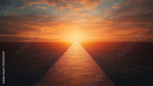 A pathway leading to a glowing horizon, symbolizing long-term business growth and success
