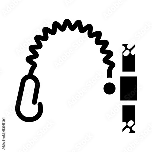 paddle leash water trip tourism glyph icon vector illustration