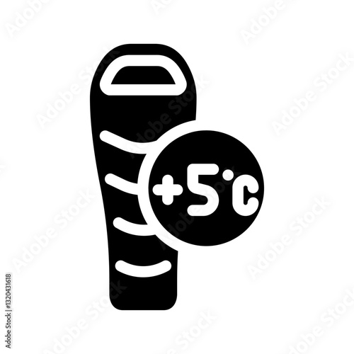 two season sleeping bag glyph icon vector illustration