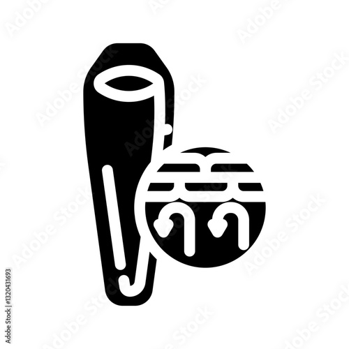warm seam sleeping bag glyph icon vector illustration