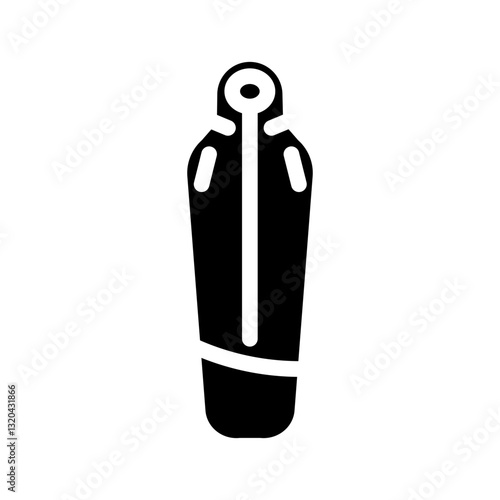 mummy sleeping bag glyph icon vector illustration