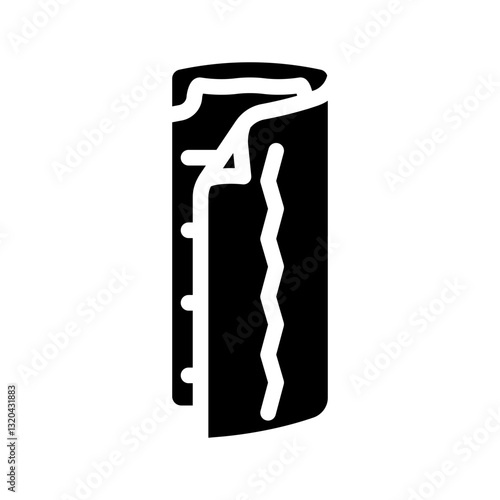 blanket sleeping bag glyph icon vector illustration